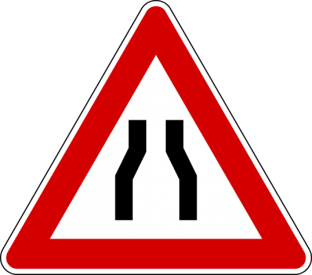 Road narrows