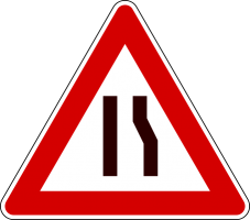 Road narrows on right