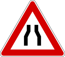 Road narrows